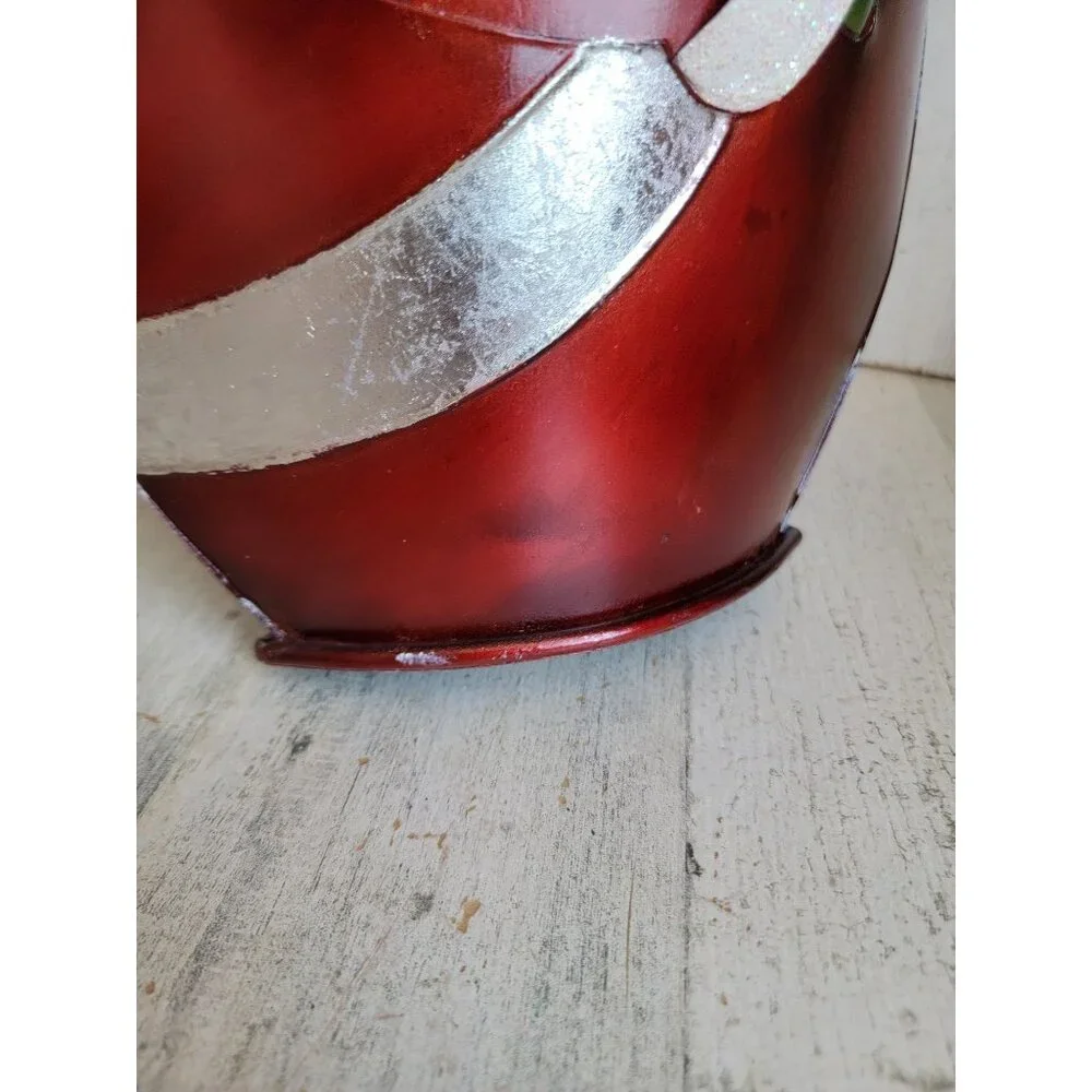 Pier 1 Santa tin‎ metal bucket holiday home decor Xmas figure